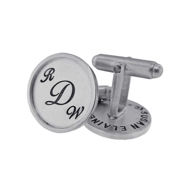 Picture of Sterling Silver with Sterling Silver Rimmed Round Cuff Links
