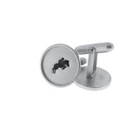 Picture of Sterling Silver with Sterling Silver Rimmed Round Cuff Links