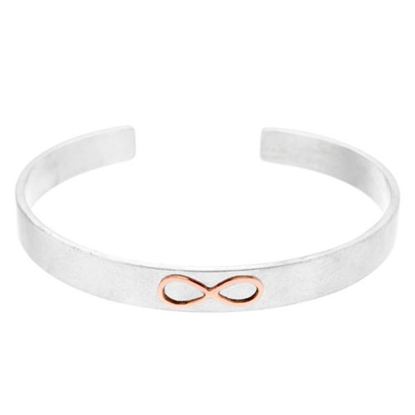 Picture of Wide Sterling Silver Cuff Bracelet with 14k Infinity