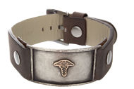 Picture of Leather Watchband Medical Bracelet