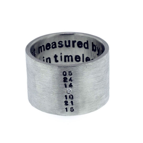 Picture of Sterling Silver Tube Ring with Diamond