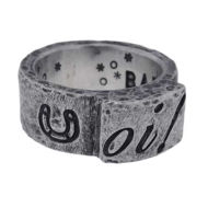 Picture of Rustic Thick Silver Ring with Raised Focal Point