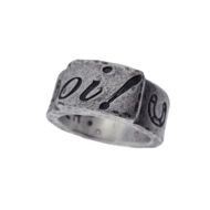 Picture of Rustic Thick Silver Ring with Raised Focal Point