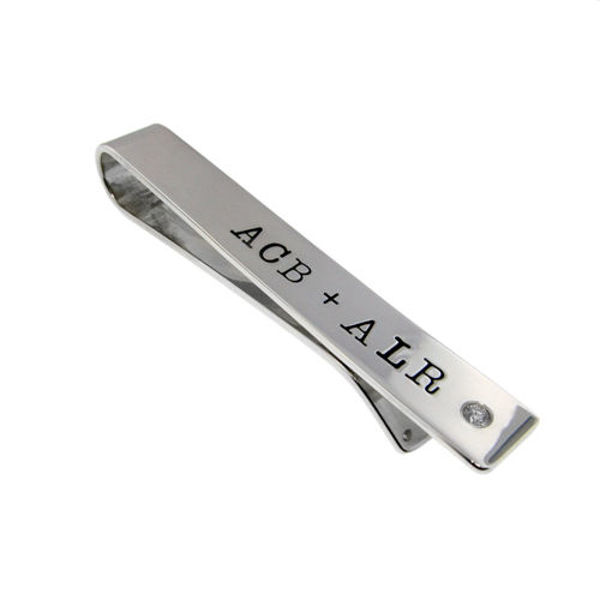 Picture of 14K Gold Tie Clip with Diamond