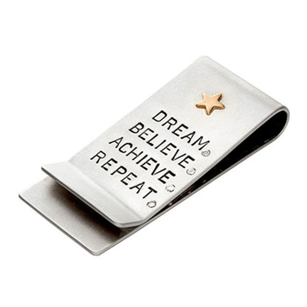 Picture of Silver Dream, Believe, Achieve, Repeat Money Clip