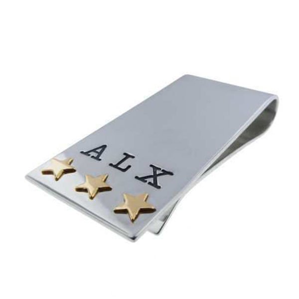 Picture of Sterling Silver Money Clip with 14K Gold Star Accents