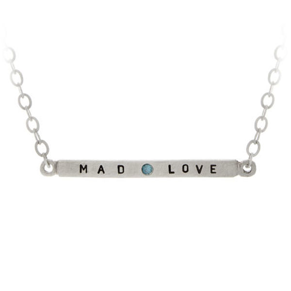 Picture of 14k White Gold Nameplate Necklace with Genuine Diamonds