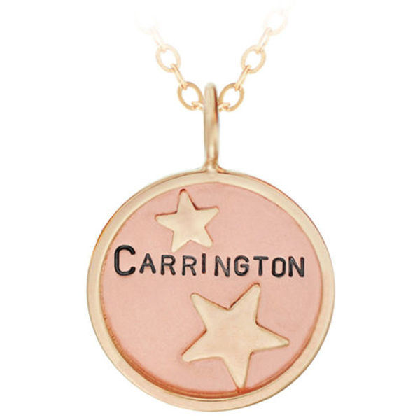 Picture of Personalized Gold Rimmed Name Necklace with 14k Soldered Stars