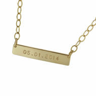 Picture of 14K Gold Horizontal Name Plate Necklace