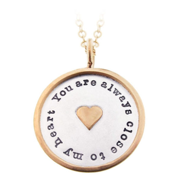 Picture of Silver Round Charm with 14K Rim and Heart