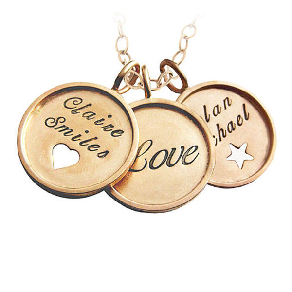 Picture of 14K Gold with 14K Gold Rim Charm Jumble Necklace