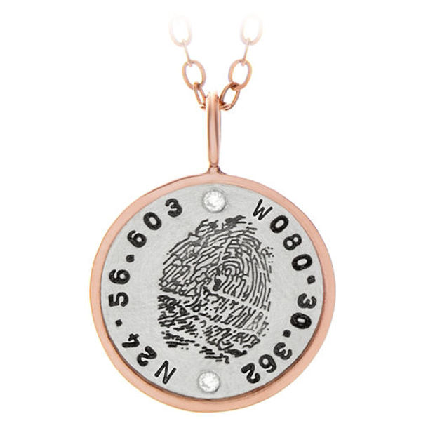 Picture of Silver Round Thumbprint Charm