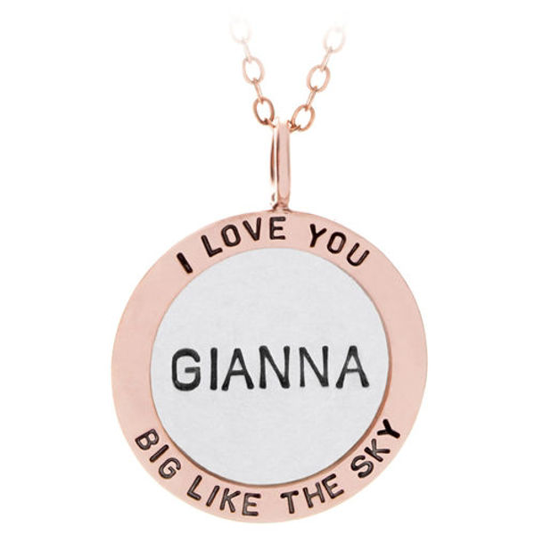 Picture of 14K Gold Wide Rimmed Pendant Necklace