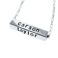 Picture of Horizontal Sterling Silver 3/4" Square Bar Necklace