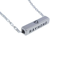 Picture of Horizontal Sterling Silver 3/4" Square Bar Necklace
