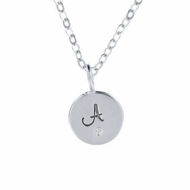 Picture of Sterling Silver Initial 1/2" Birthstone Necklace