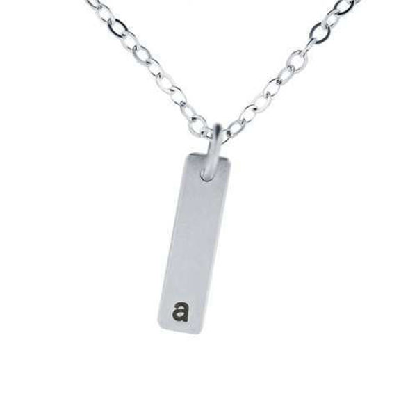 Picture of Sterling Silver Initial Flat Bar Necklace
