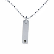 Picture of Sterling Silver Initial Flat Bar Necklace