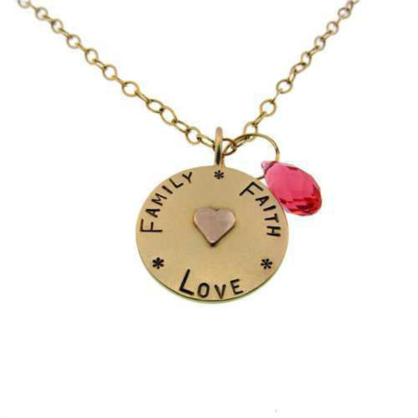 Picture of 14K Gold 3/4" Soldered Heart Charm Necklace