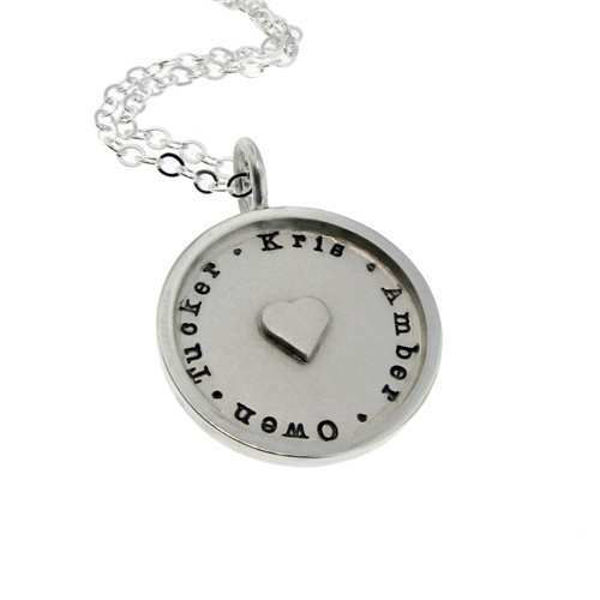 Picture of Sterling Silver 7/8" Round Rimmed Charm with Soldered Heart