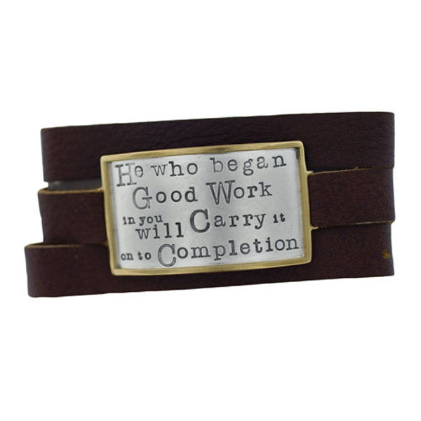 Picture of Sterling Silver and 14K Gold Rimmed Wrap Bracelet