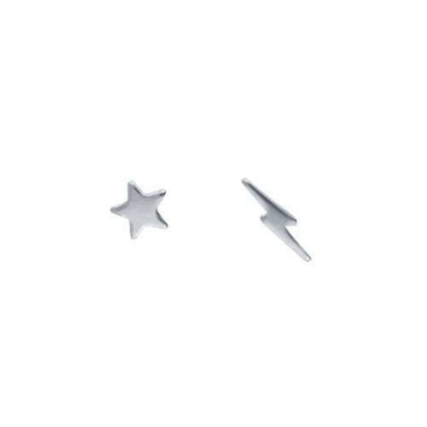 Picture of Sterling Silver Star & Lightning Stud Earrings