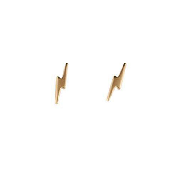 Picture of 14k Gold Lightning Stud Earrings