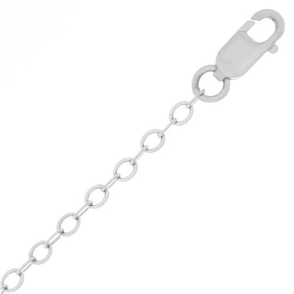 Picture of 14k While Gold 2mm Flat Oval Cable Chain