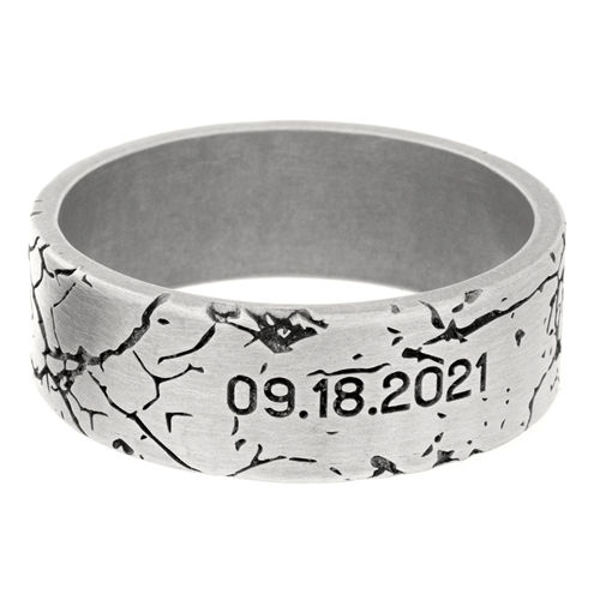 Picture of Marble Texture Engraved Wedding Band