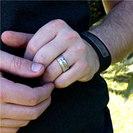Picture of Marble Texture Engraved Wedding Band
